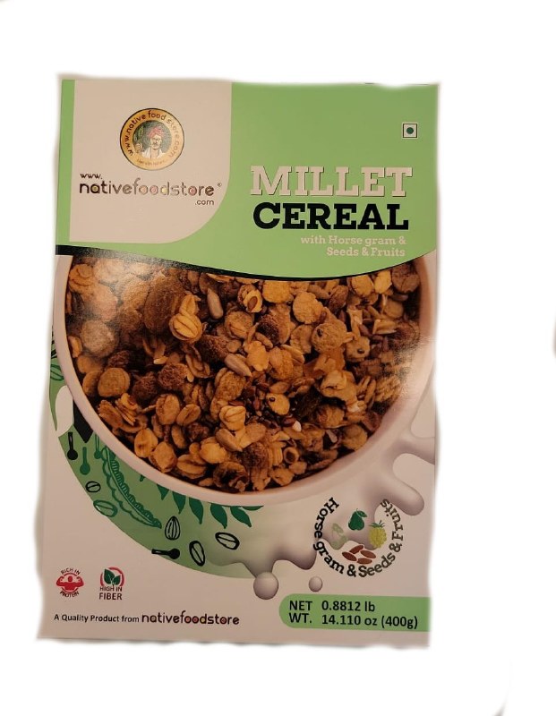 NATIVE FOOD STORE HORSEGRAM AND FRUITS MILLET CEREAL 400GM Subhlaxmi